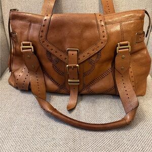 Cole Haan Sierra Lasercut brown leather shoulder bag see wear on last 2 pics